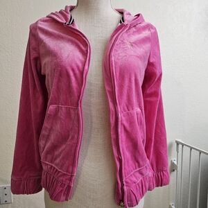 Juicy couture girls' barbie pink velour jacket Size 12/14 Y2K